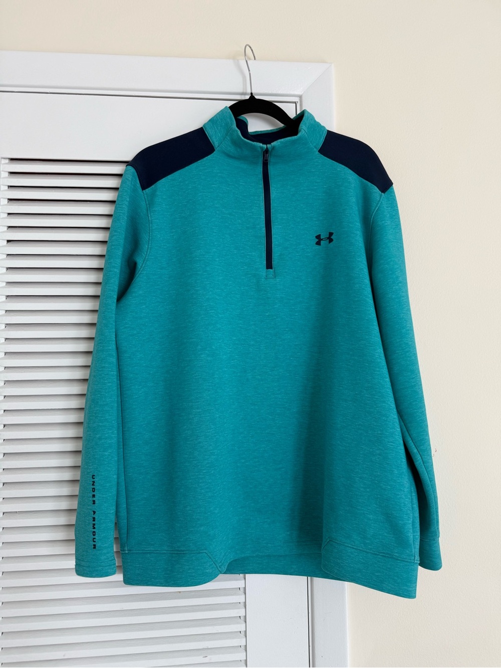 Under Armour Teal and Navy Quarter-Zip Pullover